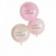 3 Palloncini Happy Birthday Doppio Strato Rosa 45 cm