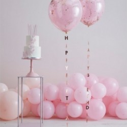 5 Code Palloncini Oro Rosa Happy Birthday 1 m