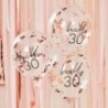 5 Palloncini Lattice 30 anni Coriandoli Rosa Gold 28 cm