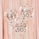 5 Palloncini Lattice 50 Anni Coriandoli Rosa 28 cm