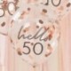 5 Palloncini Lattice 50 Anni Coriandoli Rosa 28 cm