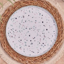 8 Piatti Carta Stampa Terrazzo 25 cm