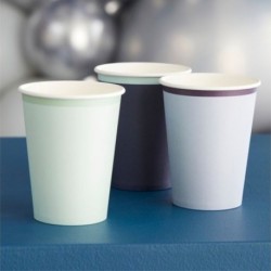 8 Bicchieri Carta Blu 266 ml