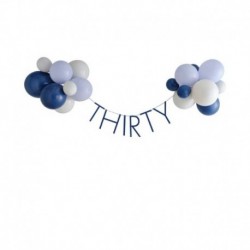 Kit Bandierina 24 Palloncini Scritta Thirty 3 m