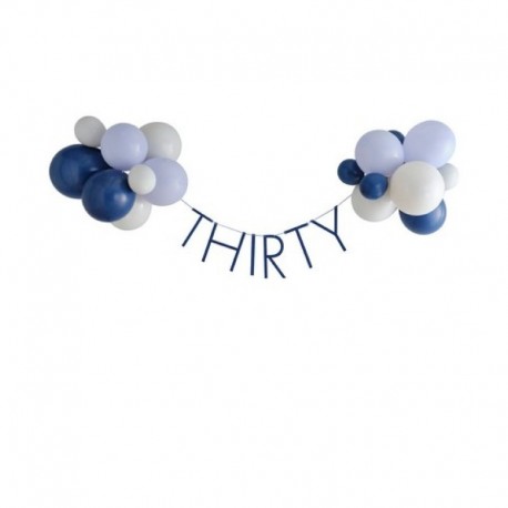 Kit Bandierina 24 Palloncini Scritta Thirty 3 m