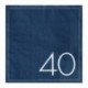 16 Tovaglioli Carta 40 Anni Blu 16x16 cm