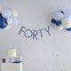 Kit Bandierina 24 Palloncini Scritta Forty 3 m