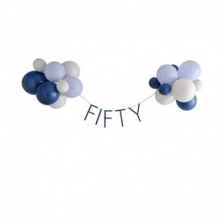 Kit Bandierina 24 Palloncini Scritta Fifty 3 m