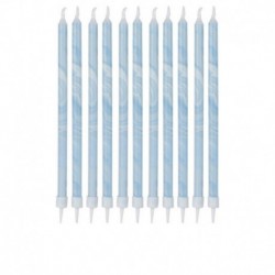 12 Candeline Marmo Blu 18 cm