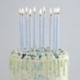 12 Candeline Marmo Blu 18 cm