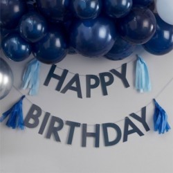 Bandierina Happy Birthday Nappe Blu 1,5 m