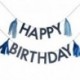 Bandierina Happy Birthday Nappe Blu 1,5 m