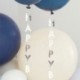 5 Pendenti Palloncini Happy Birthday Argento 100 Cm