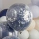 3 Palloncini Coriandoli Blu Argento 45 cm