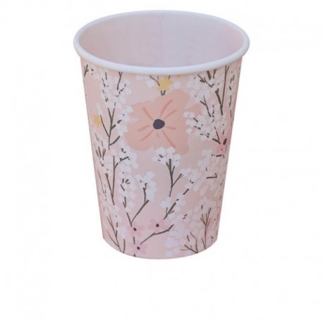 8 Bicchieri Carta Floreale 266 ml