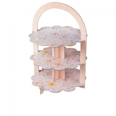 Alzata Torta 3 Piani Floreale 31x42 cm