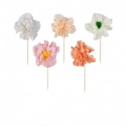 12 Toppers Cupcake Carta Floreale