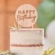 Cake Topper Legno Happy Birthday 18x12 cm