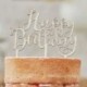 Topper Torta Happy Birthday Legno 12x14 cm