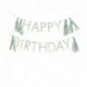 Festone Happy Birthday Nappe Tessuto Salvia 150 cm