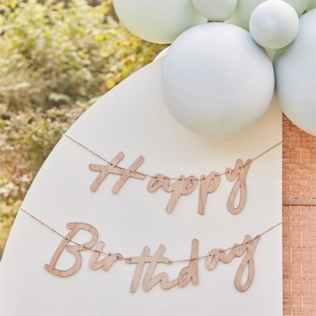 Bandierina Happy Birthday Legno 150 cm