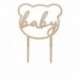 Topper Torta Baby Shower in Legno Orsacchiotto 16 x 12cm