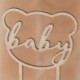 Topper Torta Baby Shower in Legno Orsacchiotto 16 x 12cm