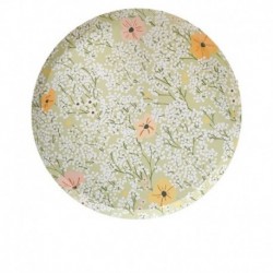 8 Piatti Tondi Carta Floreali 23 cm