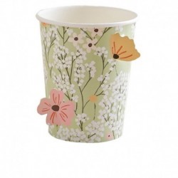 8 Bicchieri Floreali Baby Shower