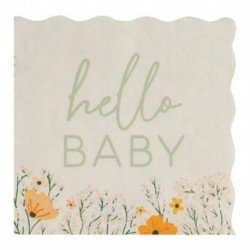 16 Tovaglioli Baby Shower Floreali 17 cm