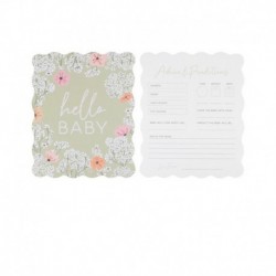 Fogli Floreali Baby Shower 17 x 14 cm