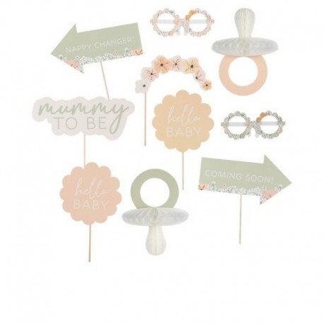 10 Accessori Floreali Photoboot Baby Shower