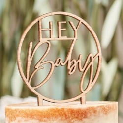 Topper Torta in legno Baby Shower 12 x 20 cm