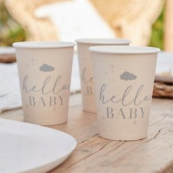 8 Bicchieri baby shower "Hello Baby"