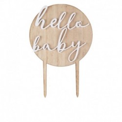 Topper Torta Baby Shower in Legno 18 x 12 cm