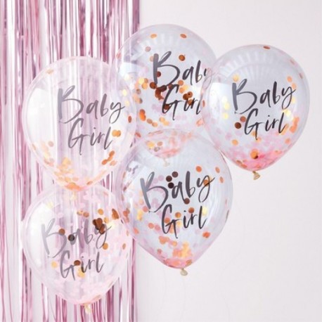 5 Palloncini Rosa Baby Shower