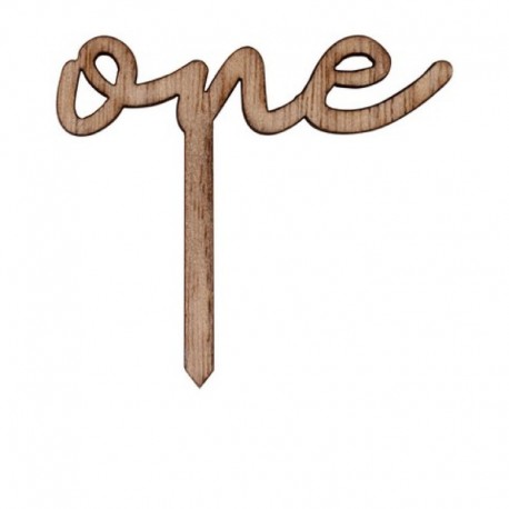 Topper Cupcake in Legno Primo Compleanno 5 cm