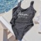 Costume da bagno nero per addio al nubilato Team Bride Taglia M
