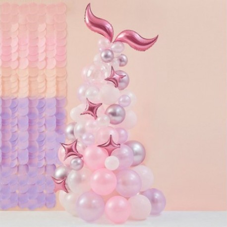 80 Palloncini Kit Arco Tema Sirena Mermaid Magic