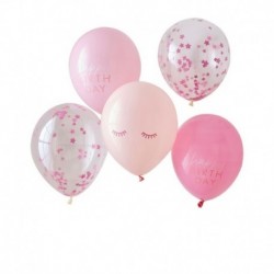 5 Palloncini Rosa Pamper Party 30 cm