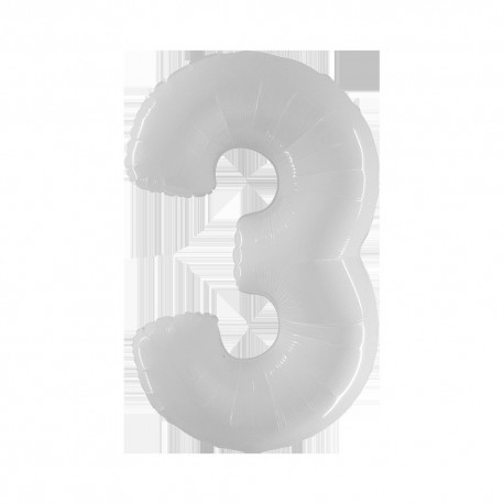 Pallone Numero 3 Bianco 100 cm