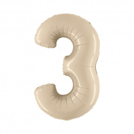Pallone Numero 3 Beige 100 cm