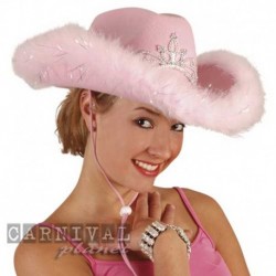 Cappello Cowgirl Marabou Rosa