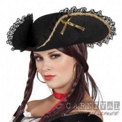 Cappello Corsaro Tricorno Nero