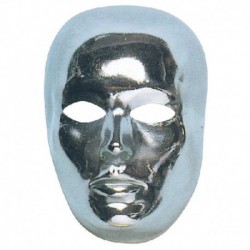 Maschera Plastica Viso Argento