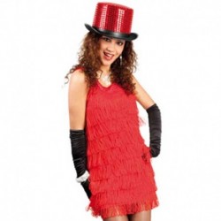 Costume Charleston Frange Rosso 