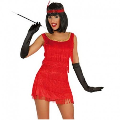 Costume Charleston Frange Rosso