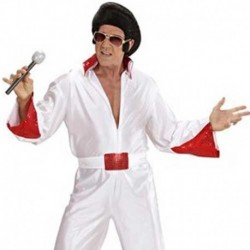 Costume Rock King Elvis Bianco