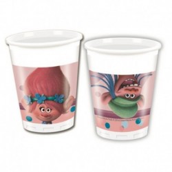 8 Bicchieri Plastica Trolls 200 ml