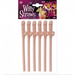 6 Cannucce Plastica Willy 15 cm